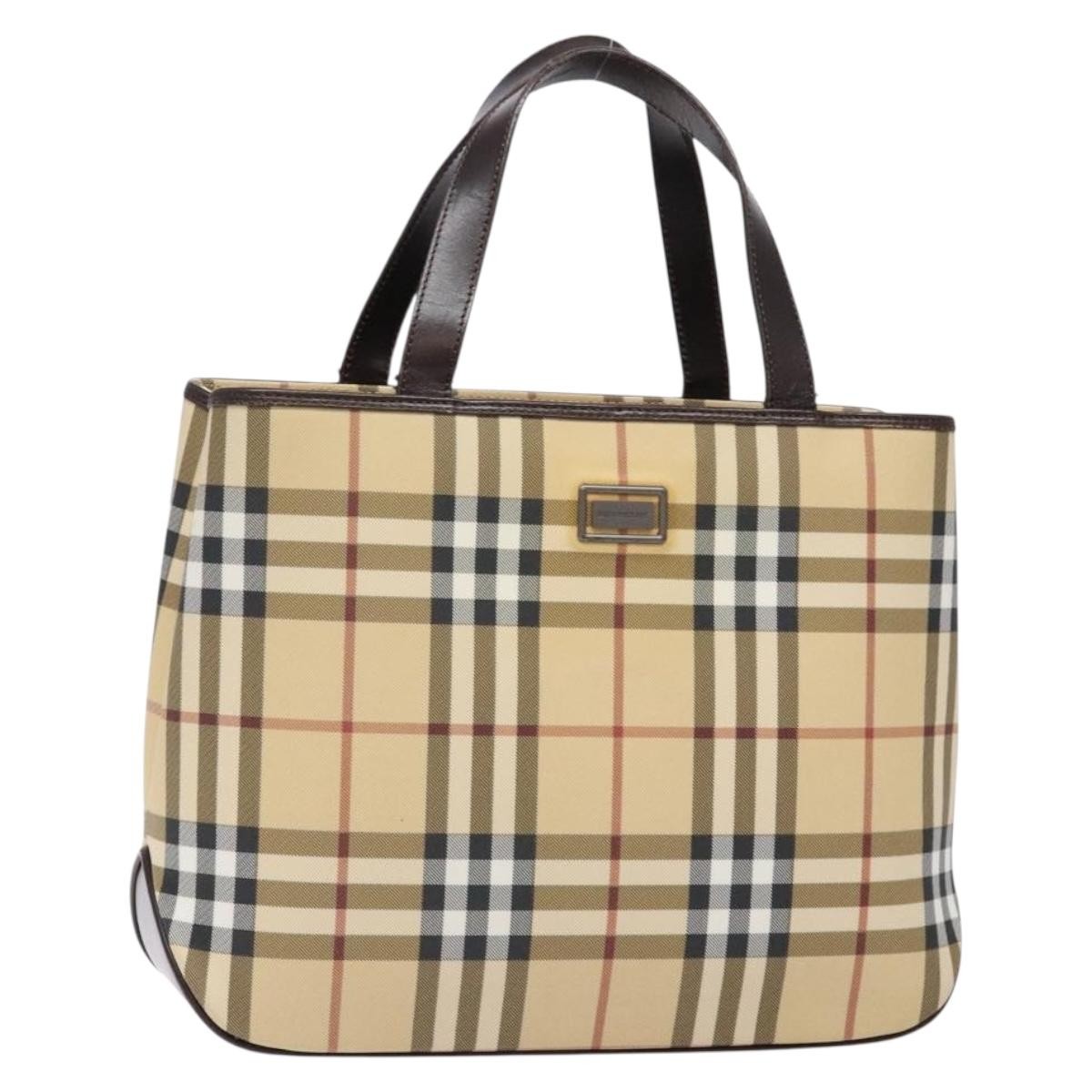 Burberry Vintage Tote Vintage Check Coated Canvas, BEIGE, CANVAS, Tote bag