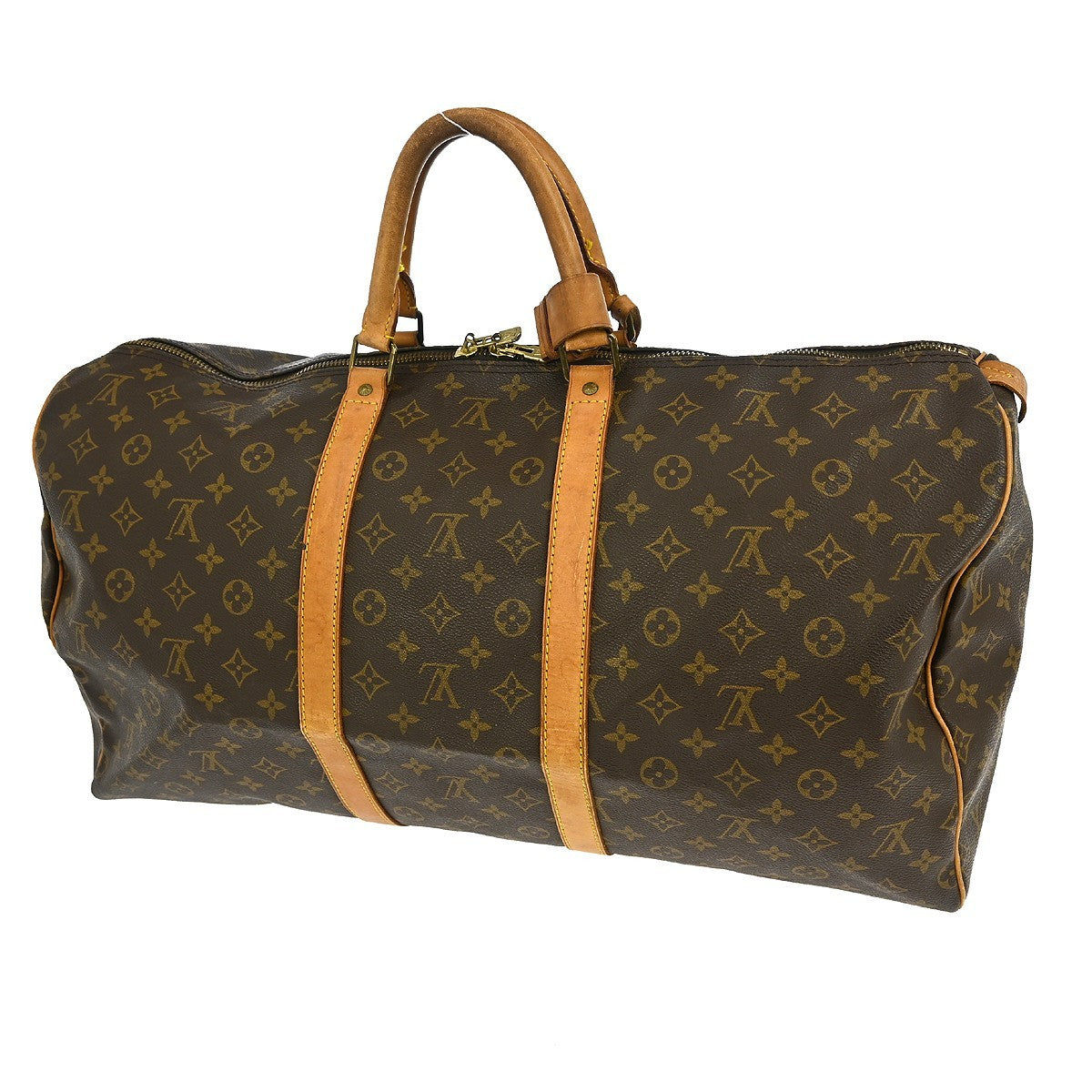 Louis Vuitton Keepall Bag Monogram Canvas, BROWN, CANVAS, Travel bag