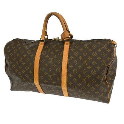 Louis Vuitton Keepall Bag Monogram Canvas, BROWN, CANVAS, Travel bag