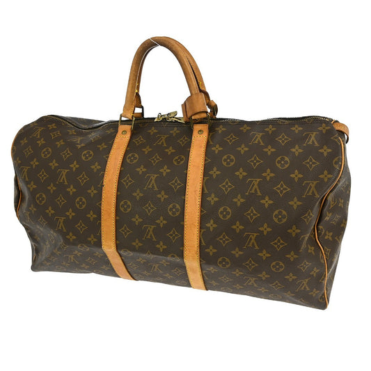 Louis Vuitton Keepall Bag Monogram Canvas, BROWN, CANVAS, Travel bag