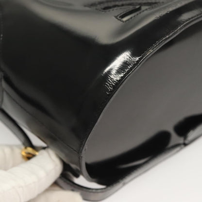 Salvatore Ferragamo Vintage Gancini Backpack Patent Leather, BLACK, PATENT_LEATHER, Backpack