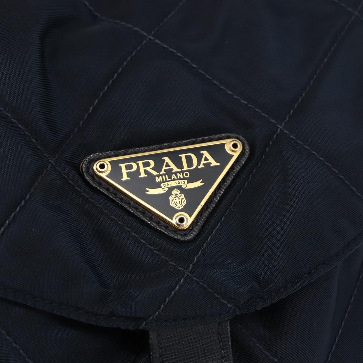 Prada Buckle Backpack Quilted Tessuto, NAVY, NYLON, Backpack