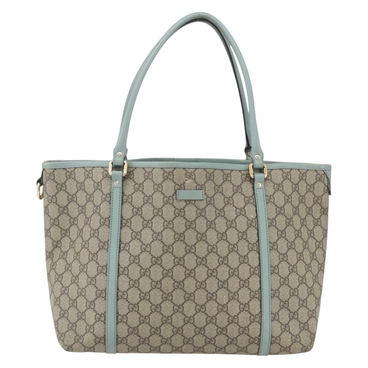 Gucci Joy Plus Tote GG Coated Canvas with Leather, BEIGE, PVC, Tote bag