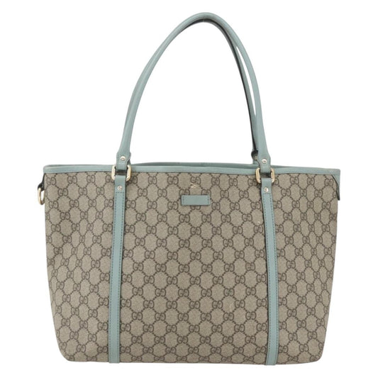 Gucci Joy Plus Tote GG Coated Canvas with Leather, BEIGE, PVC, Tote bag
