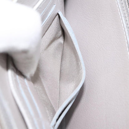 Chanel Camellia Zip Around Organizer Leather, SILVER, LEATHER, Wallets