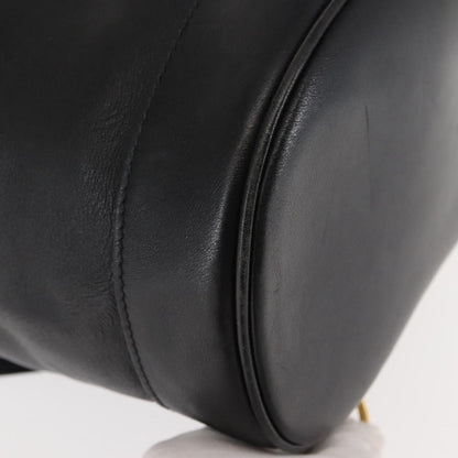 Gucci Vintage Bamboo Sling Backpack Leather, BLACK, LEATHER, Backpack