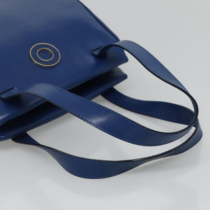 Celine Circle Logo Handbag Leather, BLUE, LEATHER, Handbag