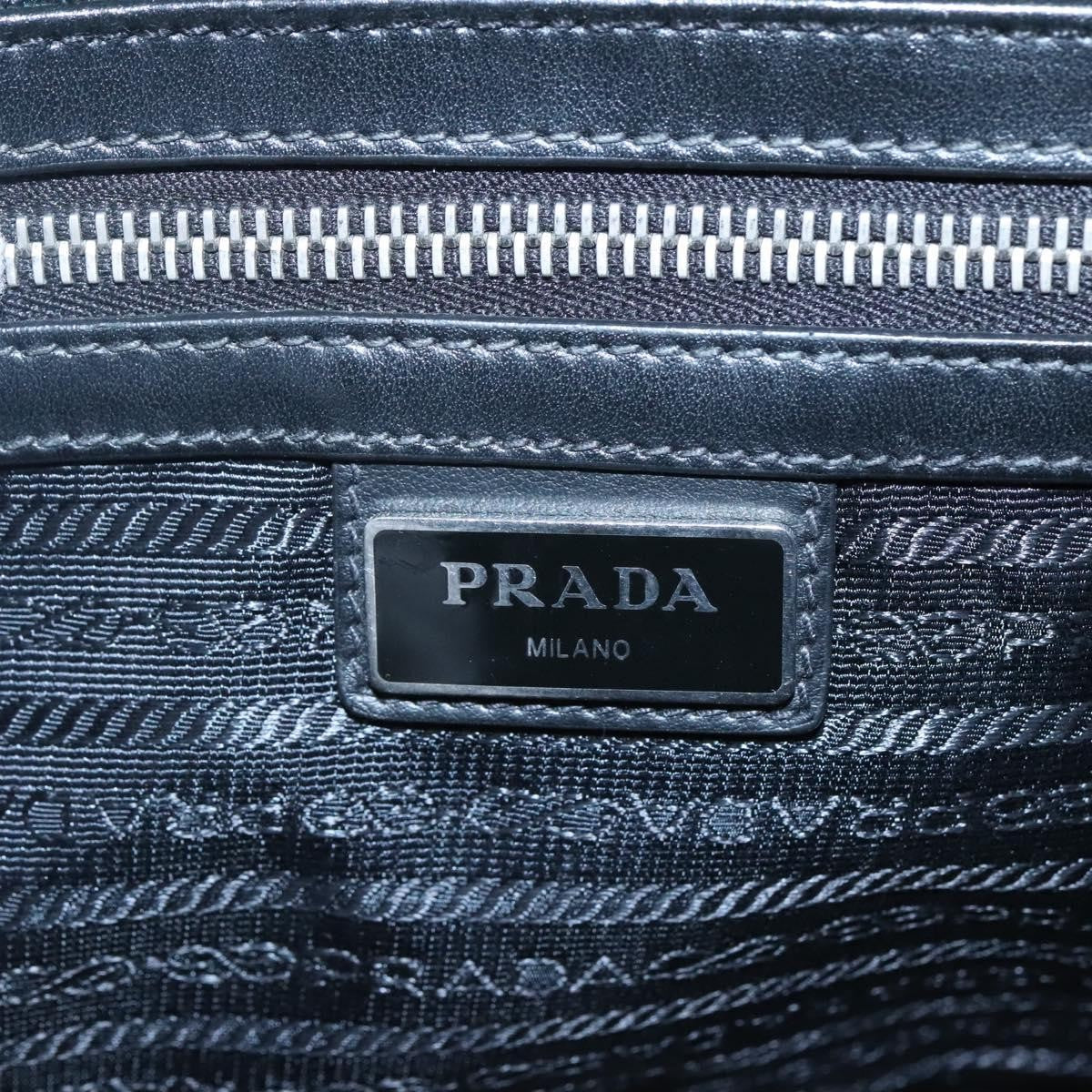 Prada Zip Pochette Saffiano Leather, NAVY, LEATHER, Clutche & pouche