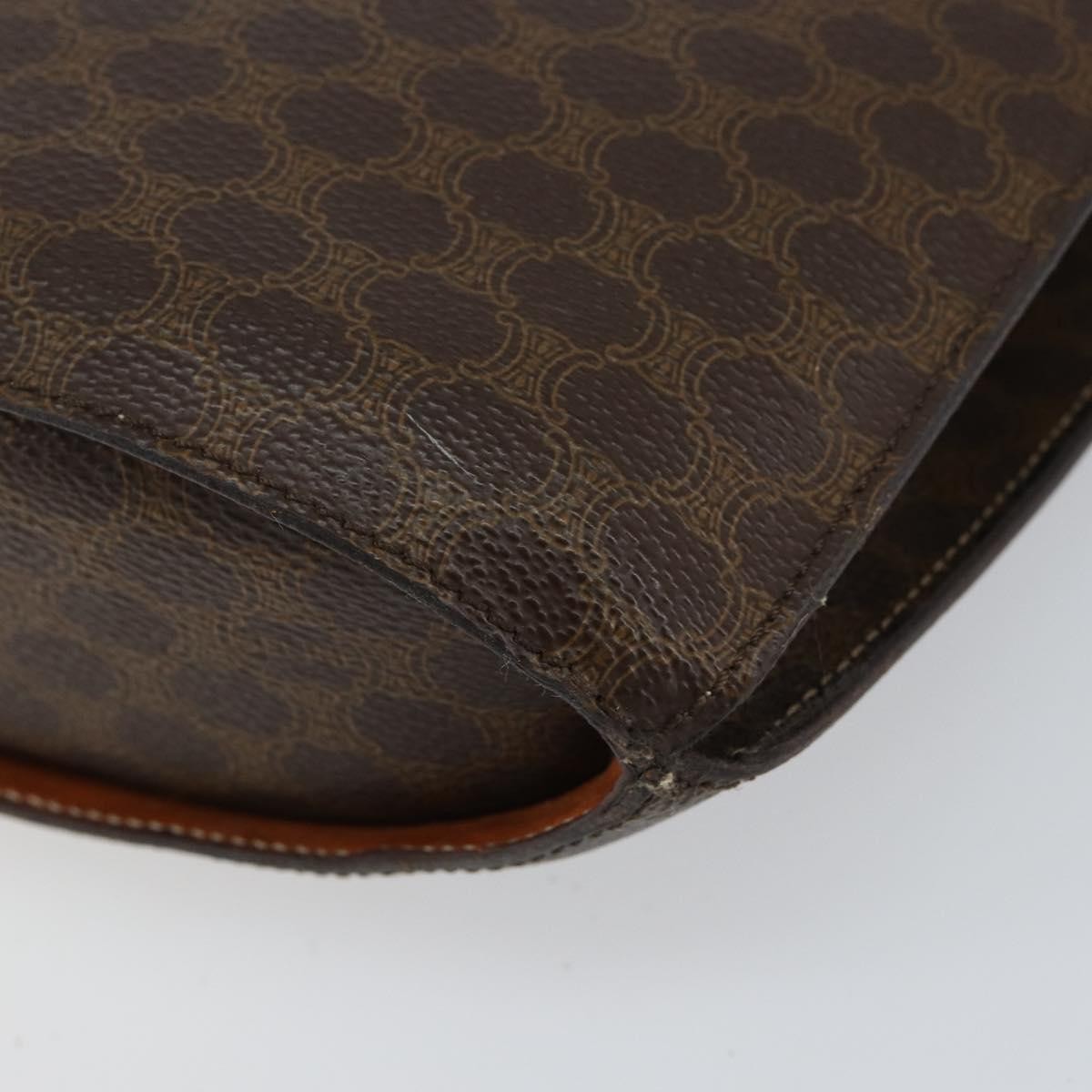 Celine Vintage Macadam Shoulder Bag Canvas, BROWN, PVC, Shoulder bag