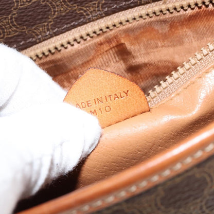 Celine Vintage Macadam Shoulder Bag Canvas and Leather, BROWN, CANVAS, Shoulder bag