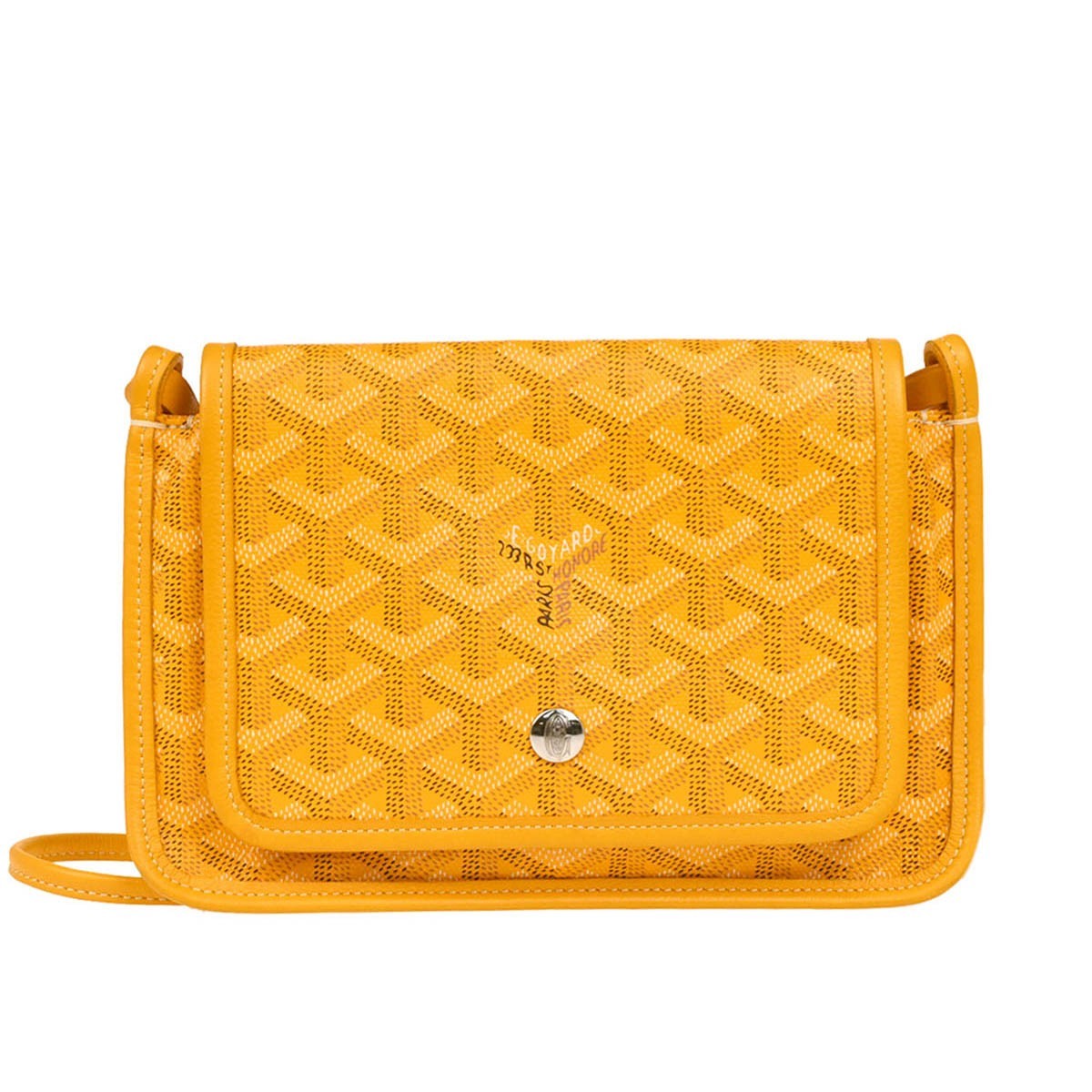 Goyard Plumet Clutch Wallet Coated Canvas, YELLOW, CANVAS, Shoulder bag