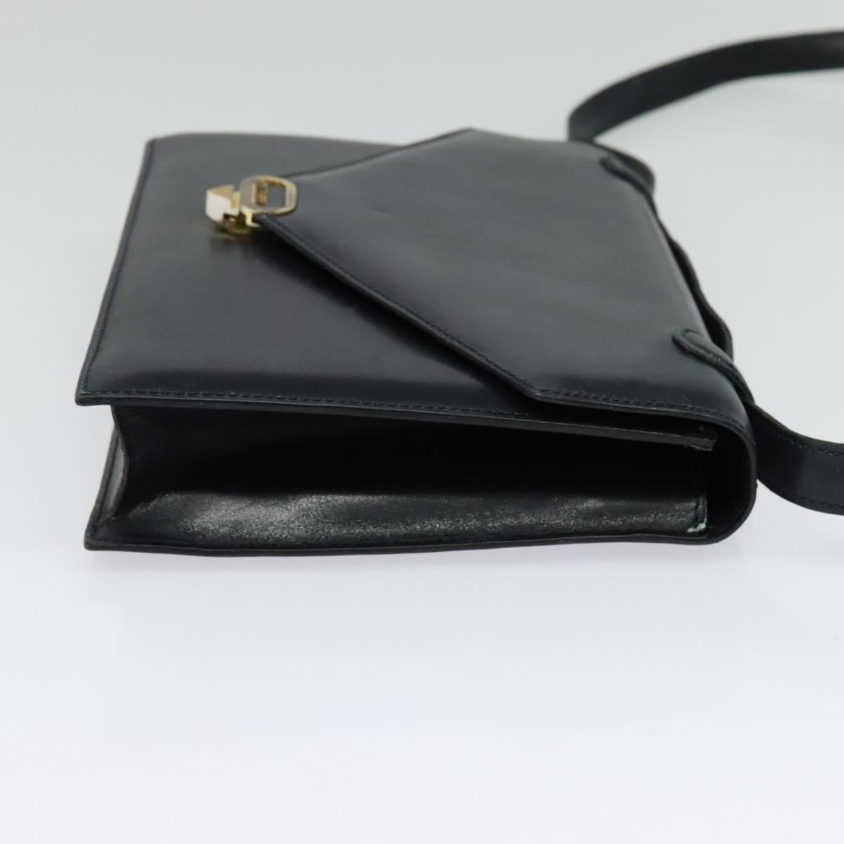 Celine Envelope Shoulder Bag Leather, NAVY, LEATHER, Shoulder bag