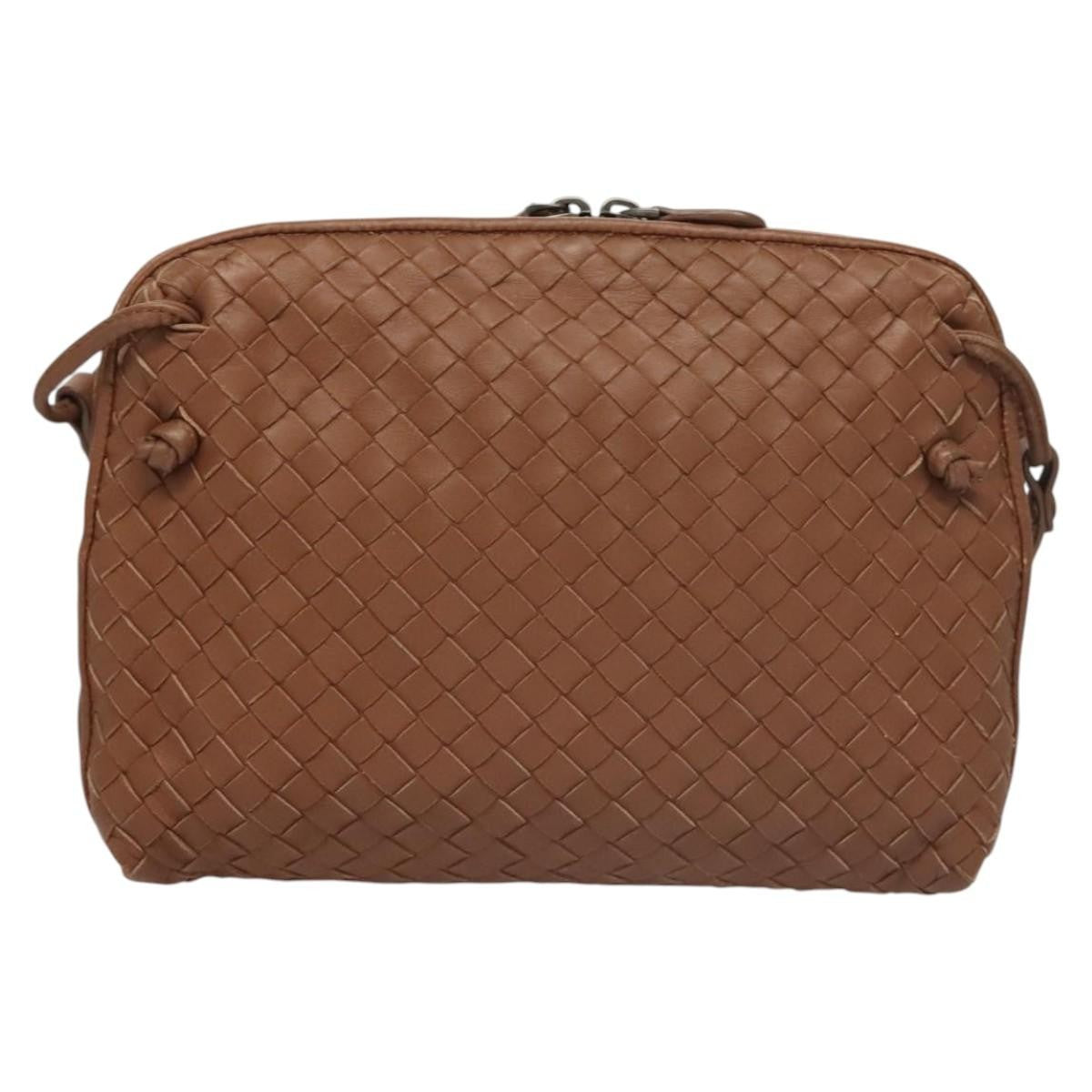 Bottega Veneta Intrecciato Leather, BROWN, LEATHER, Handbag