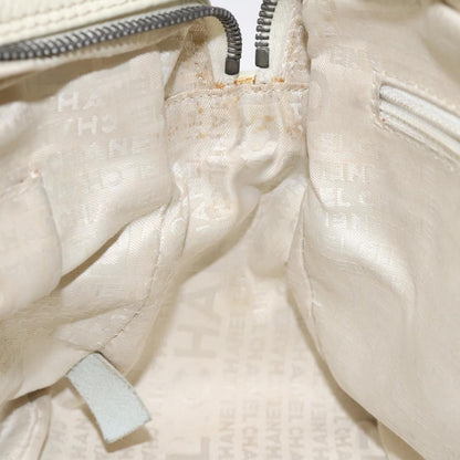 Chanel Square Stitch Shoulder Bag Quilted Caviar, WHITE, LEATHER, Shoulder bag