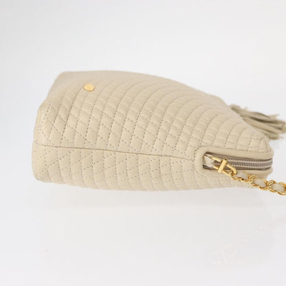 Bally Vintage Chain Shoulder Bag Quilted Leather, Beige, Leather, Shoulder Bag