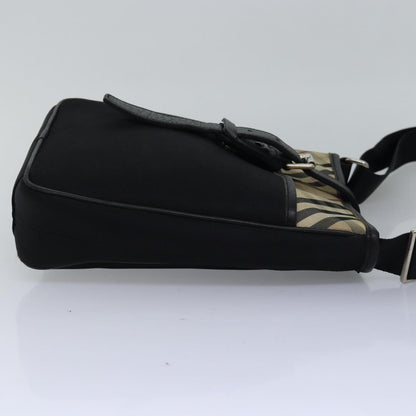 Burberry Front Pocket Flap Messenger Vintage Check Nylon and Nylon, BLACK, NYLON, Crossbody bag