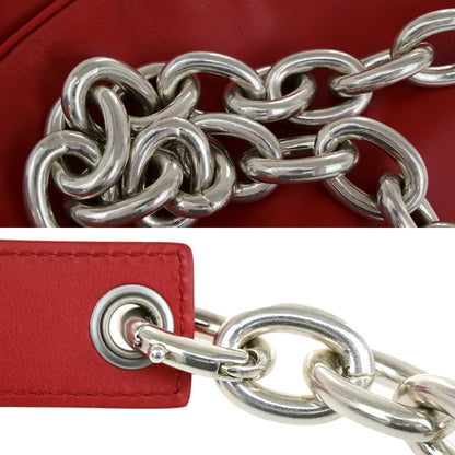 Bottega Veneta The Chain Pouch Leather, RED, LEATHER, Clutche & pouche