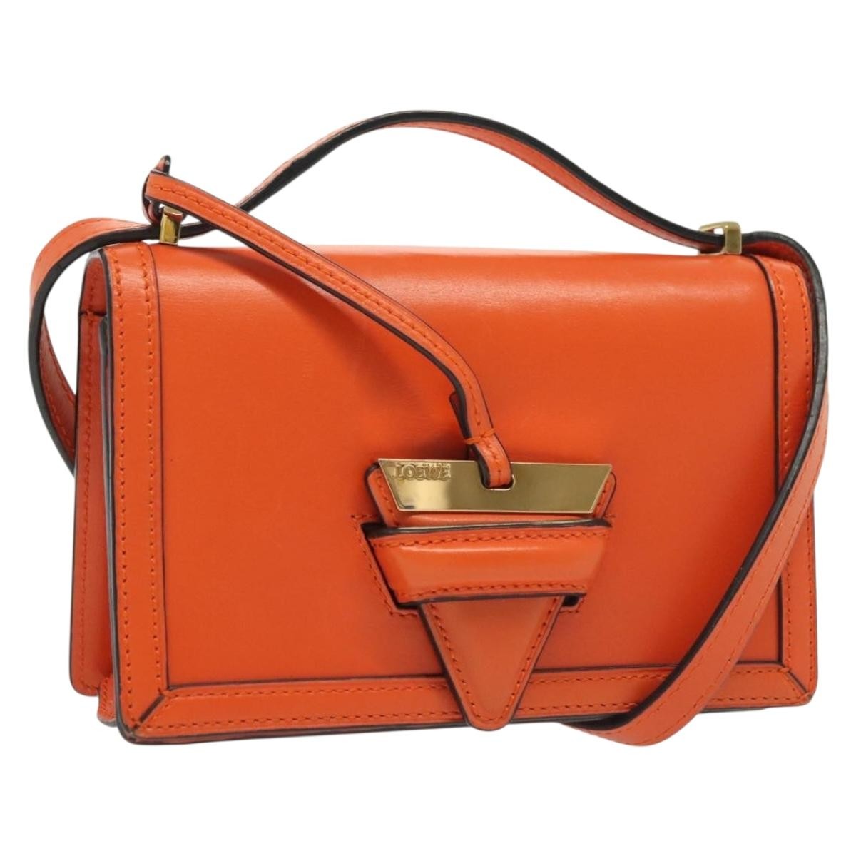 Loewe Barcelona Shoulder Bag Leather, ORANGE, LEATHER, Shoulder bag