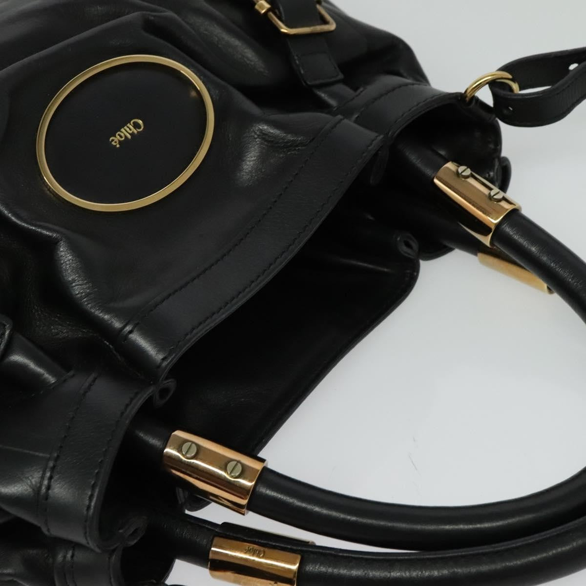 Chloe Victoria Handbag Leather, BLACK, LEATHER, Handbag
