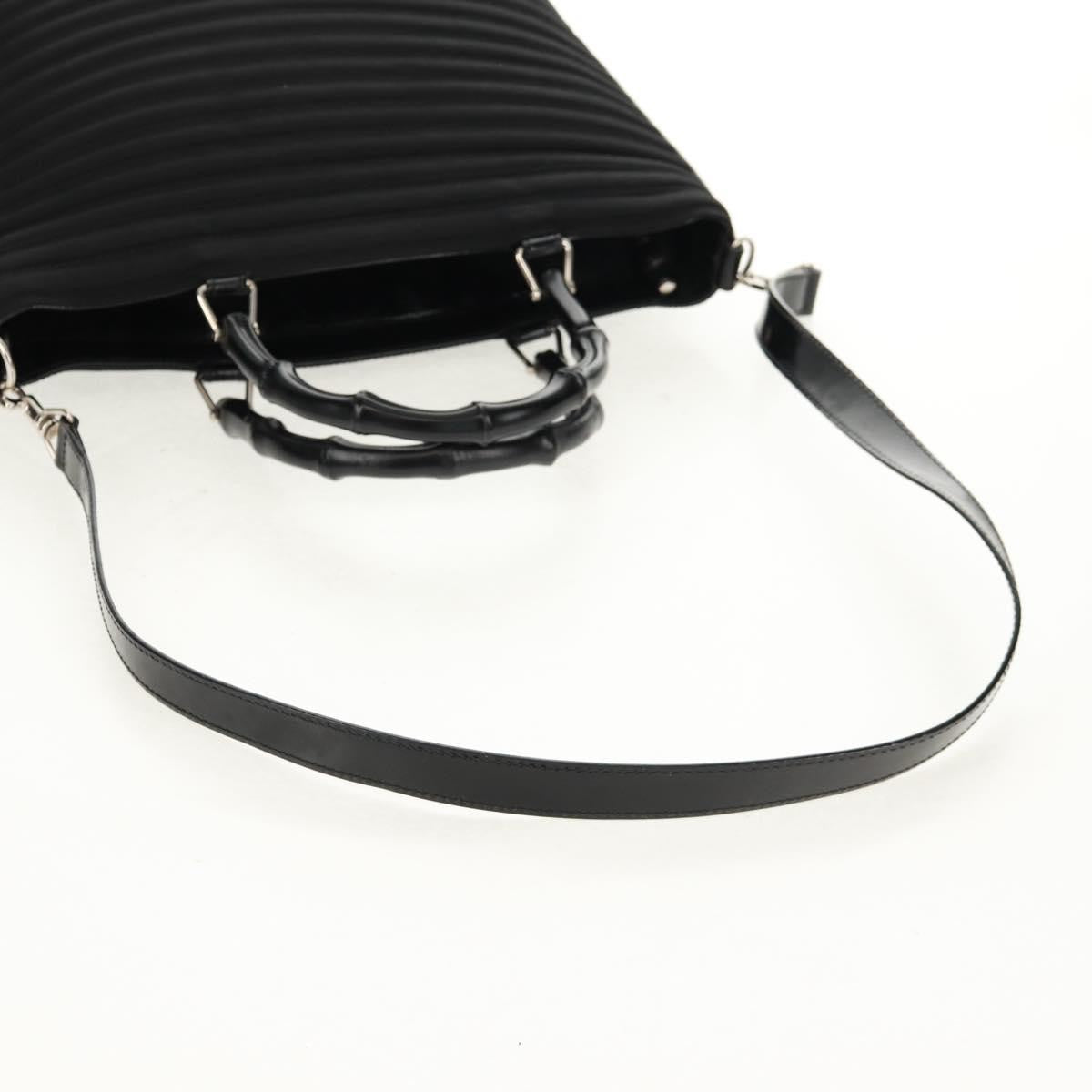 Gucci Vintage Bamboo Handle Bag Nylon, BLACK, NYLON, Handbag