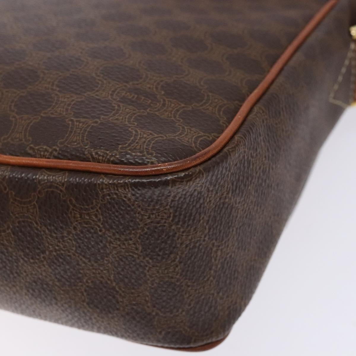 Celine Macadam Shoulder Bag PVC Leather, BROWN, CANVAS, Shoulder bag