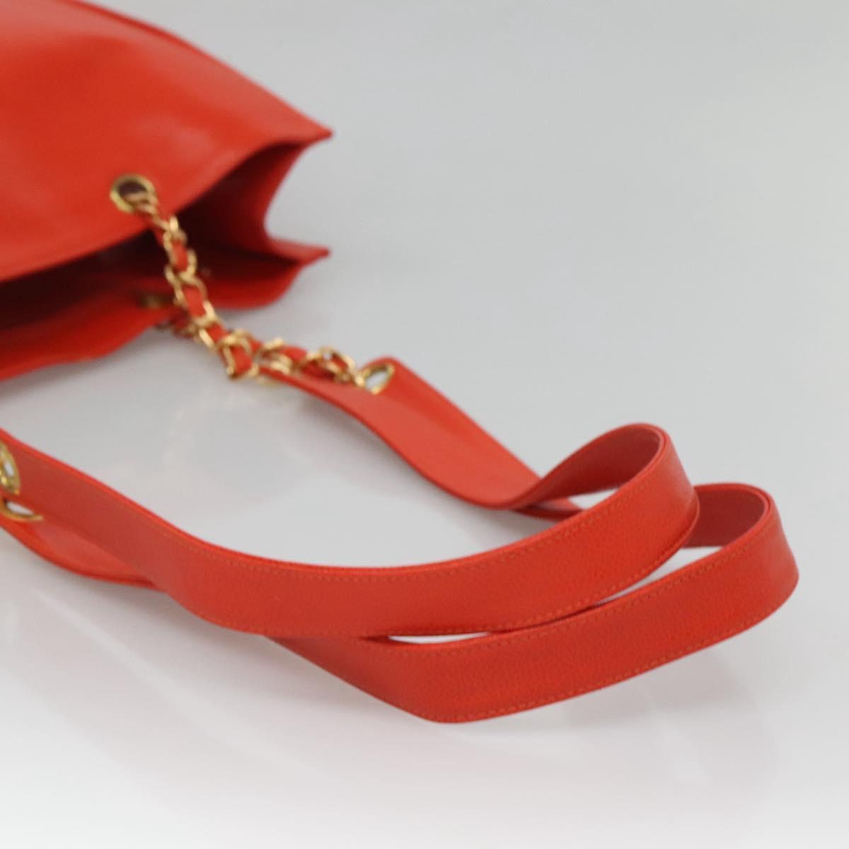 Chanel Grand Shopping Tote Quilted Calfskin, ORANGE, LEATHER, Tote bag