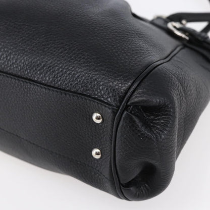 Salvatore Ferragamo Gancini Tote Leather, BLACK, LEATHER, Tote bag