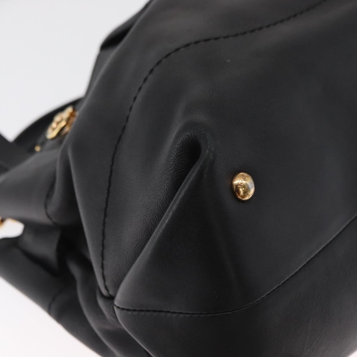 Salvatore Ferragamo W Chain Tote Leather, BLACK, LEATHER, Tote bag