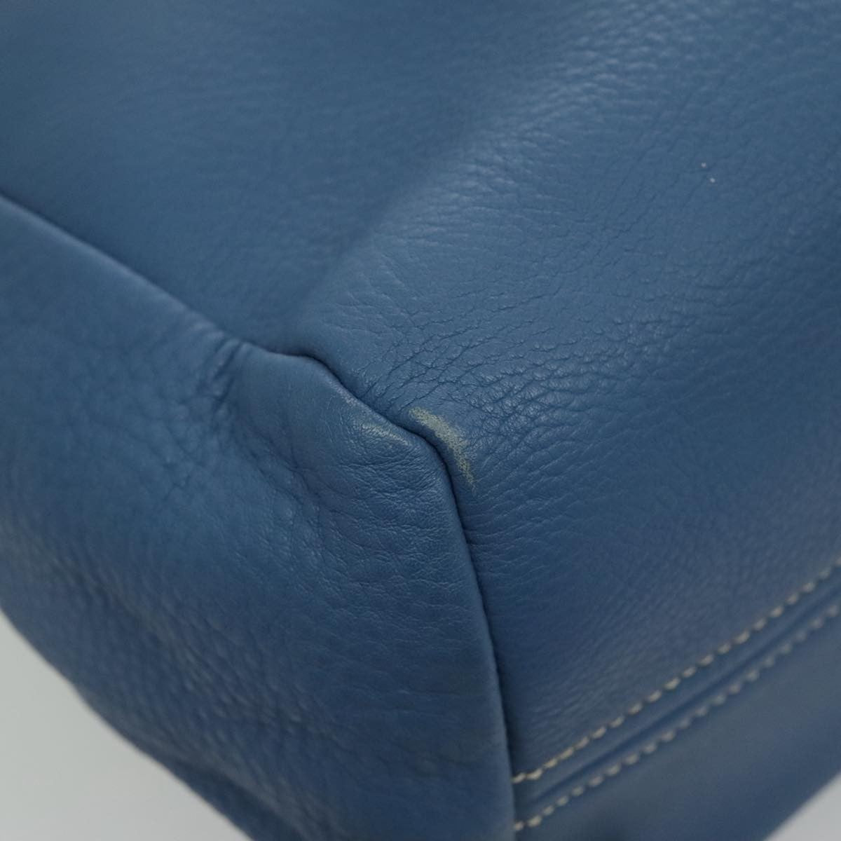 Prada Front Pocket Tote Vitello Daino, BLUE, LEATHER, Tote bag