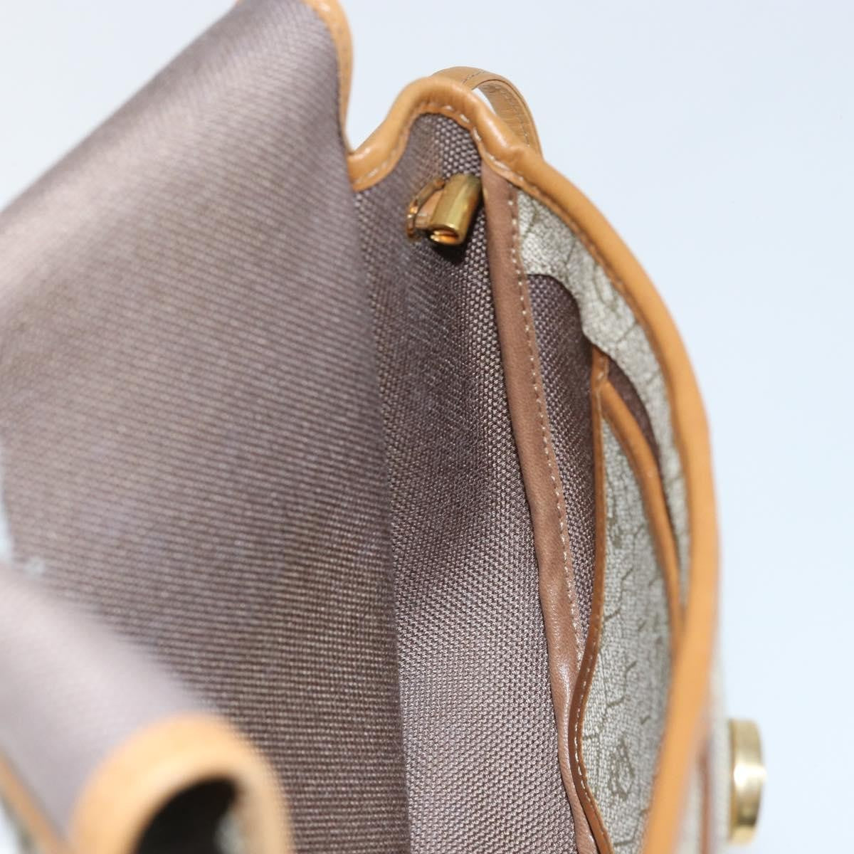 Christian Dior Vintage Honeycomb Flap Crossbody Bag Canvas and Leather, BEIGE, CANVAS, Shoulder bag