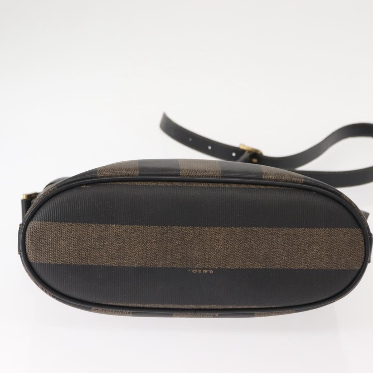 Fendi Pequin Shoulder Bag Canvas, BROWN, PVC, Shoulder bag