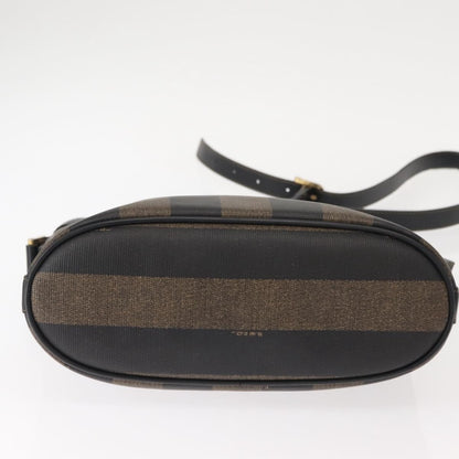 Fendi Pequin Shoulder Bag Canvas, BROWN, PVC, Shoulder bag