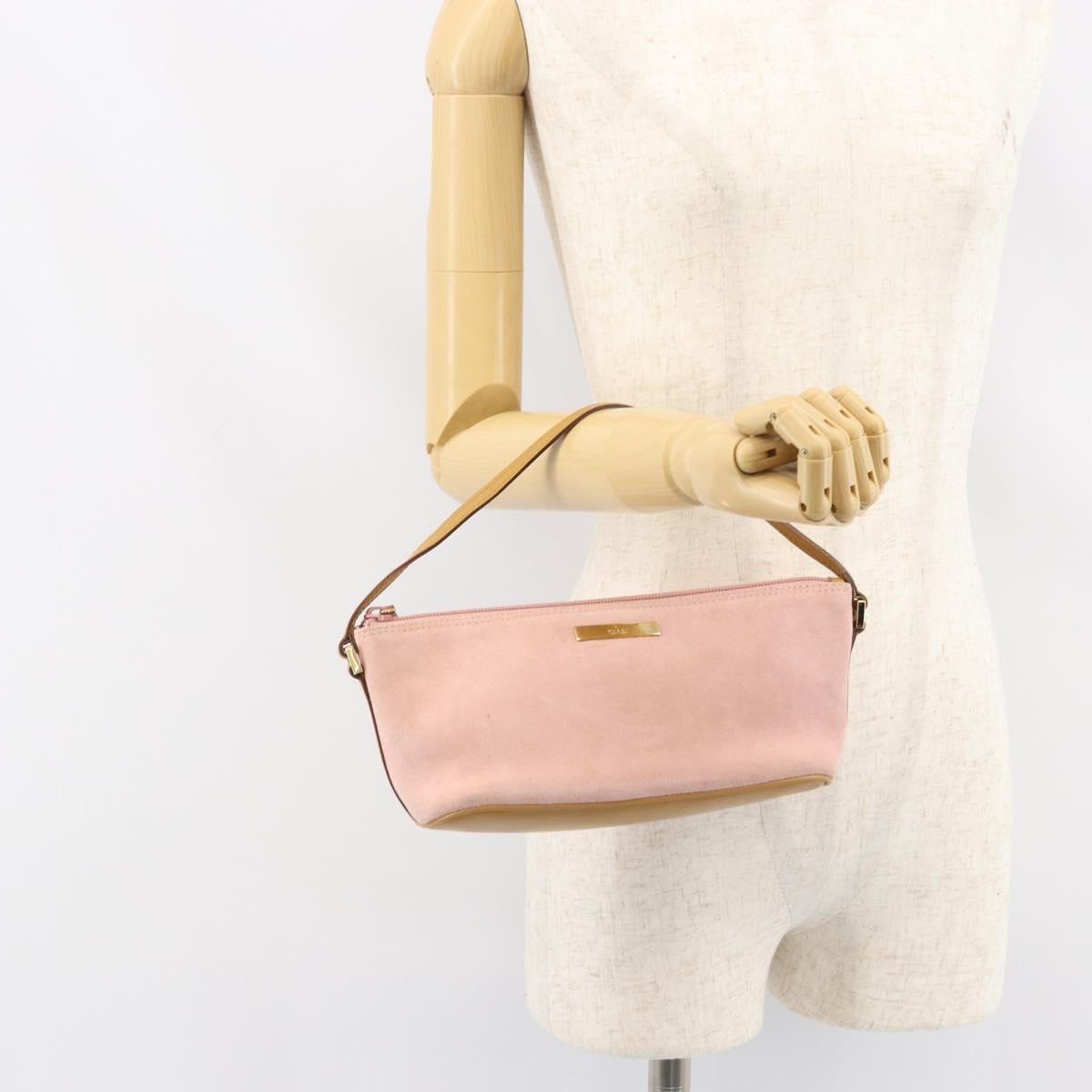Gucci Vintage clutch Bag Leather, PINK, SUEDE, Clutche & pouche