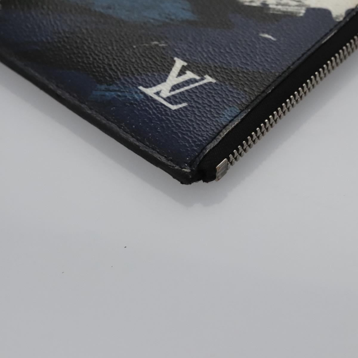Louis Vuitton Pochette Jour Limited Edition Camouflage Printed Coated Canvas, BLUE, LEATHER, Clutche & pouche