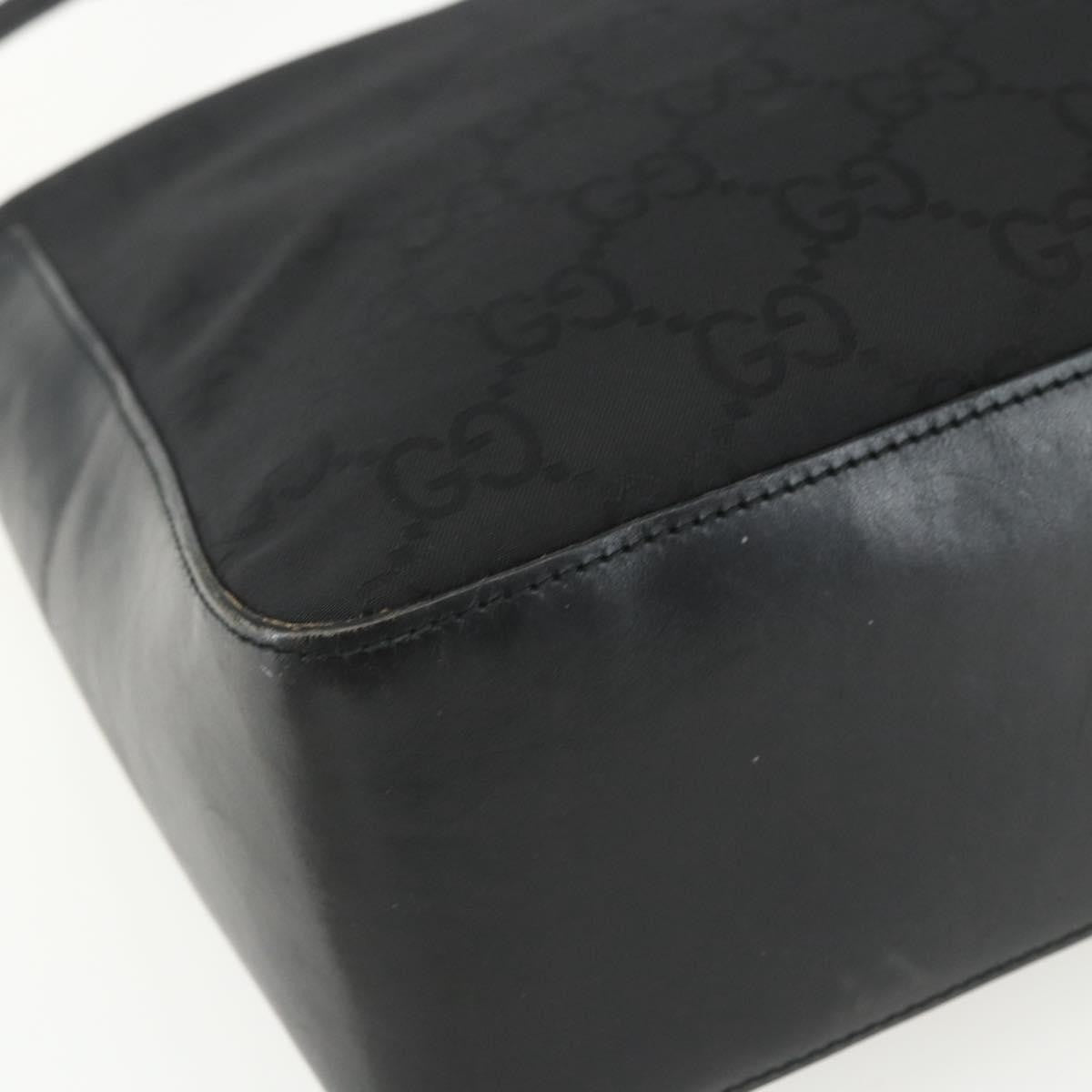 Gucci Vintage Zip Hobo GG Canvas and Leather, BLACK, CANVAS, Shoulder bag