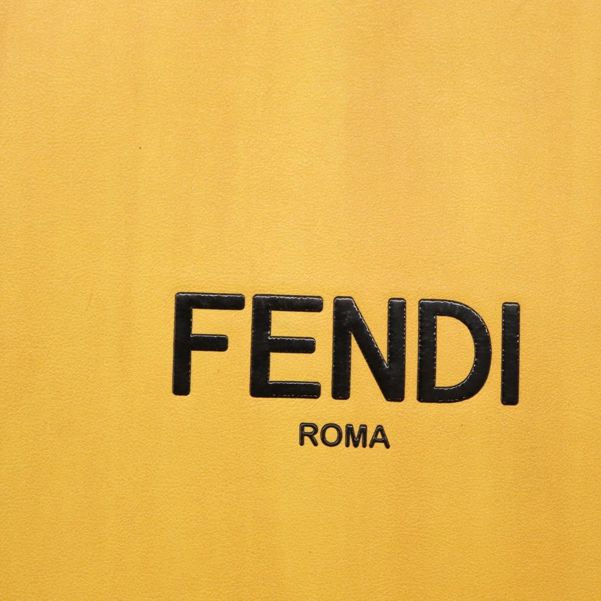 Fendi Pack Shopping Tote Leather, YELLOW, LEATHER, Handbag