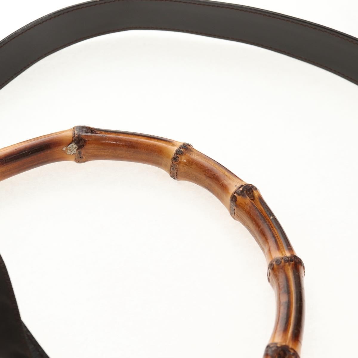 Gucci Vintage Bamboo Shoulder Bag Nylon, BROWN, NYLON, Shoulder bag