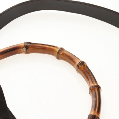 Gucci Vintage Bamboo Shoulder Bag Nylon, BROWN, NYLON, Shoulder bag