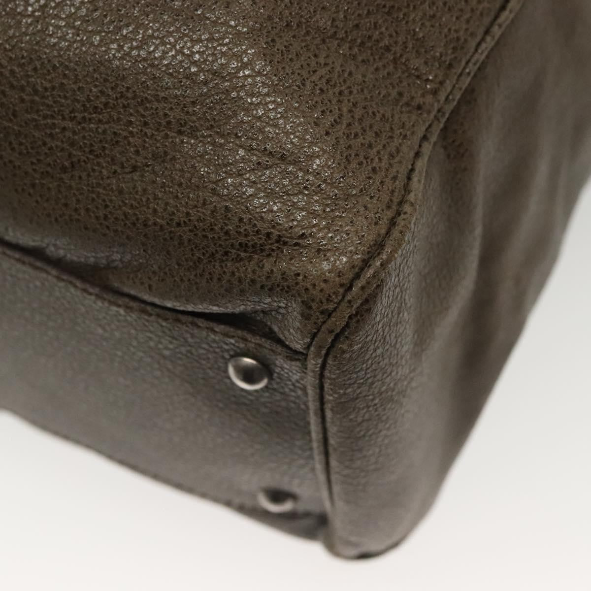 Salvatore Ferragamo Gancini Buckle Shoulder Bag Leather, KHAKI, LEATHER, Shoulder bag