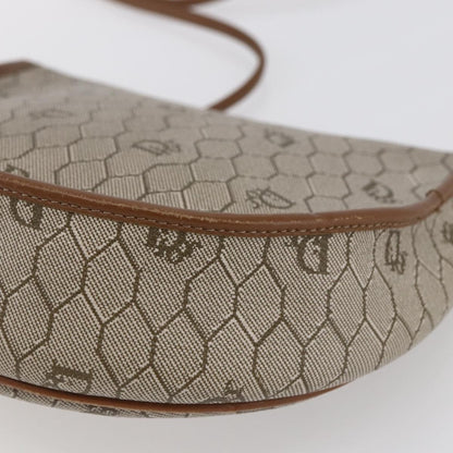 Christian Dior Vintage Honeycomb Flap Crossbody Bag Coated Canvas, BEIGE, CANVAS, Shoulder bag