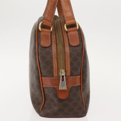 Celine Vintage Macadam Handbag Canvas and Leather, BROWN, CANVAS, Handbag