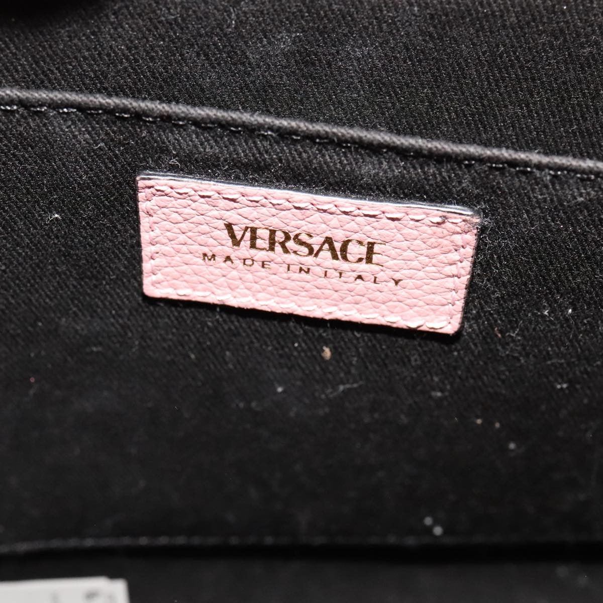 Versace Virtus Front Pocket Tote Leather, PINK, LEATHER, Tote bag