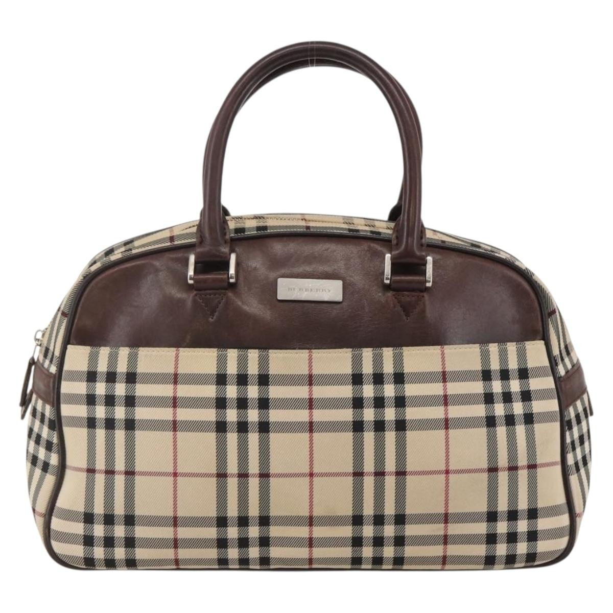 Burberry Nova Check Bowling Bag Canvas, BEIGE, CANVAS, Travel bag