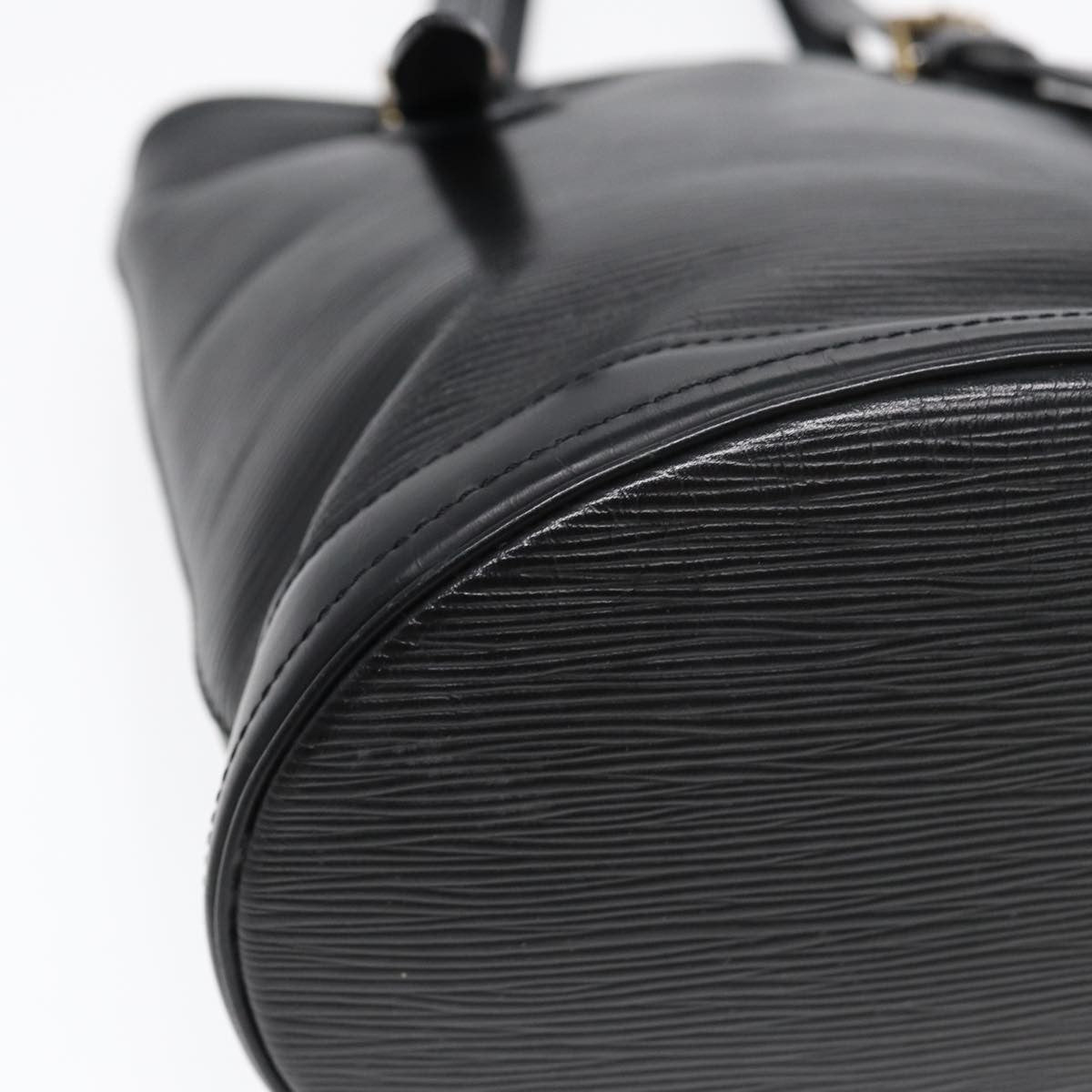 Louis Vuitton Petit Bucket Bag Epi Leather, BLACK, LEATHER, Tote bag