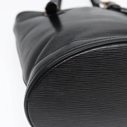 Louis Vuitton Petit Bucket Bag Epi Leather, BLACK, LEATHER, Tote bag