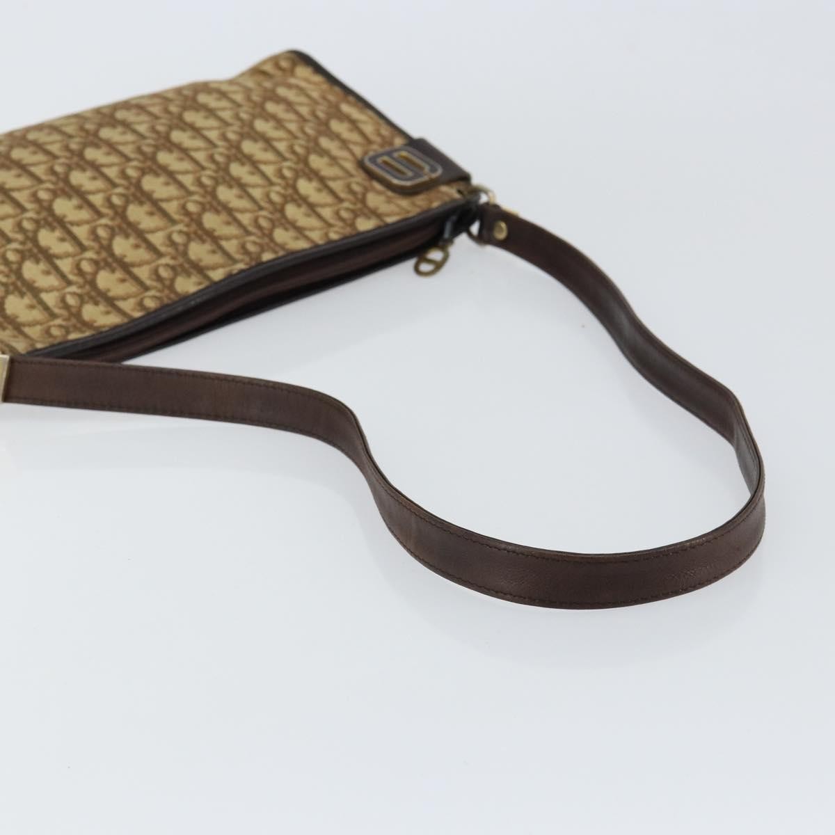 Christian Dior Vintage Trotter Shoulder Bag Canvas, BEIGE, CANVAS, Shoulder bag