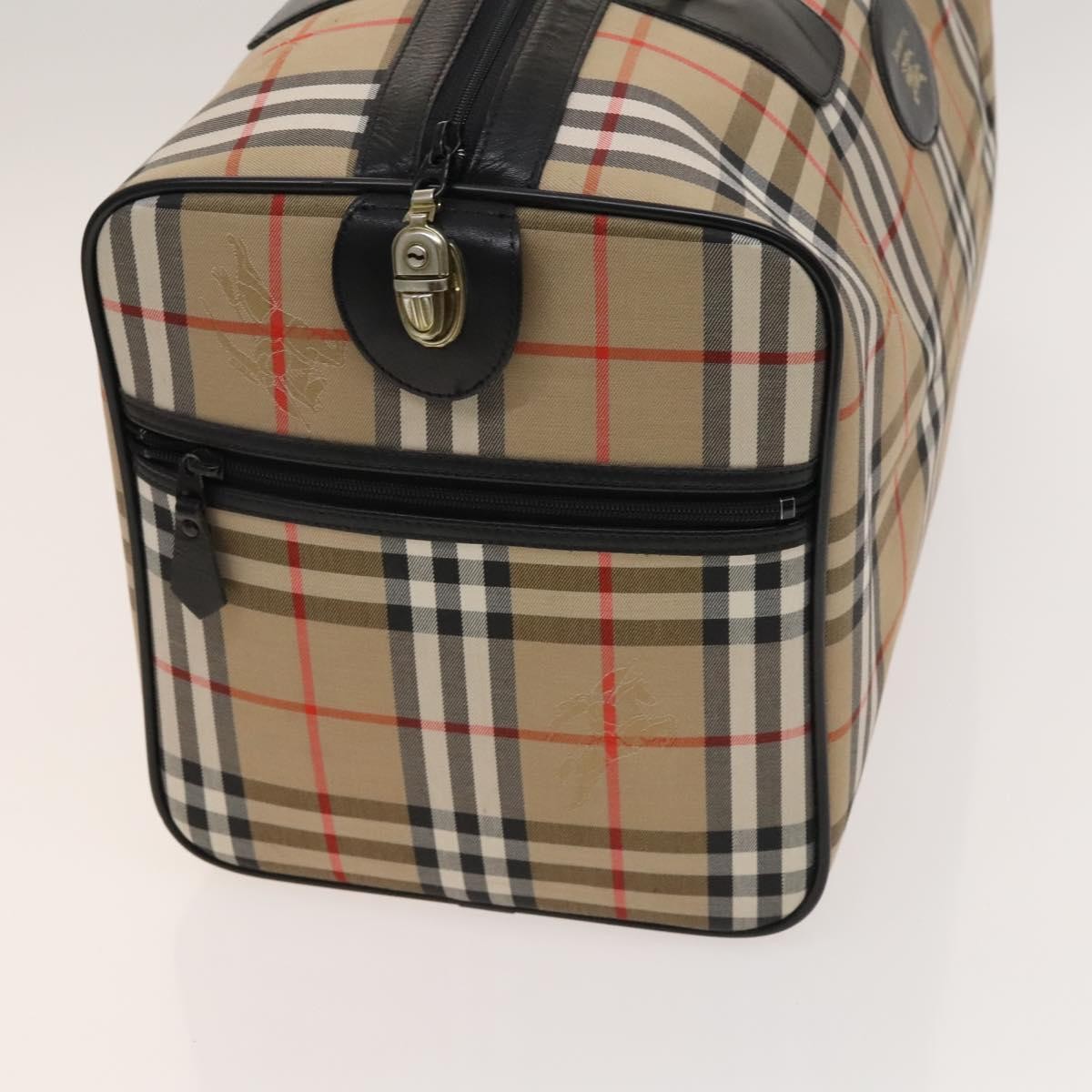 Burberry Vintage Duffle Bag Haymarket Coated Canvas, BEIGE, CANVAS, Travel bag