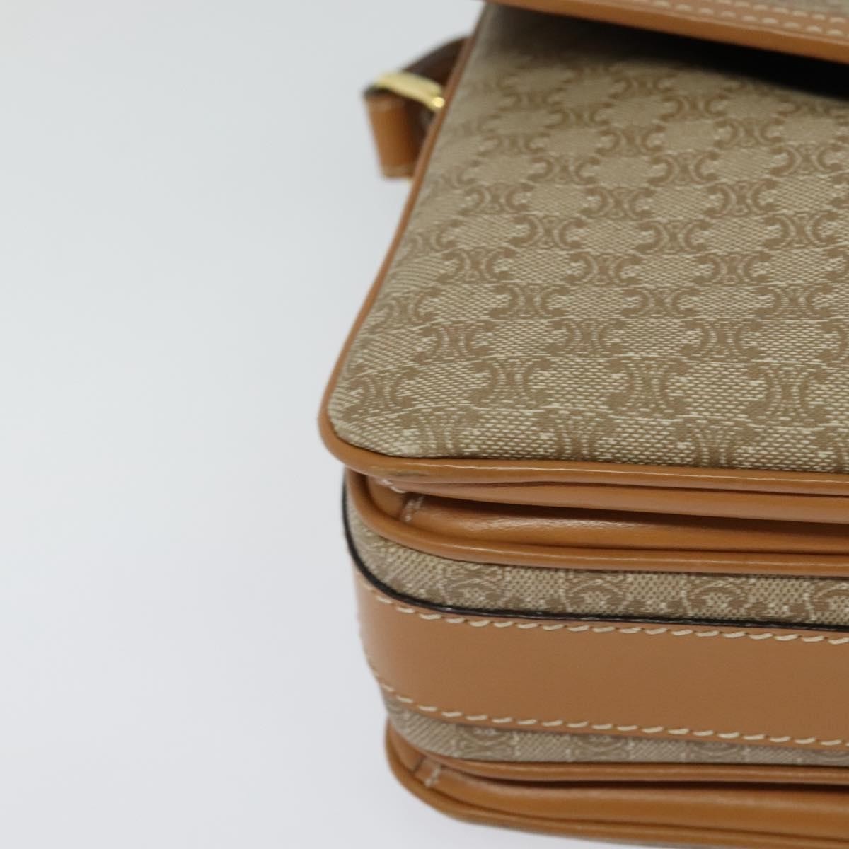 Celine Macadam Shoulder Bag Canvas, BEIGE, CANVAS, Shoulder bag