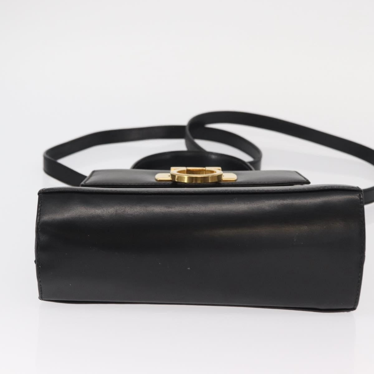 Salvatore Ferragamo Gancini Convertible Top Handle Bag Leather, BLACK, LEATHER, Handbag