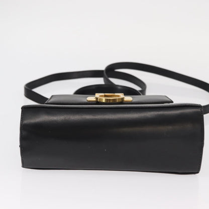 Salvatore Ferragamo Gancini Convertible Top Handle Bag Leather, BLACK, LEATHER, Handbag